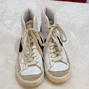 Nike White and Black High-Top Sneakers